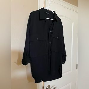 Zara women’s oversized jacket. Black. Size M. Worn once
